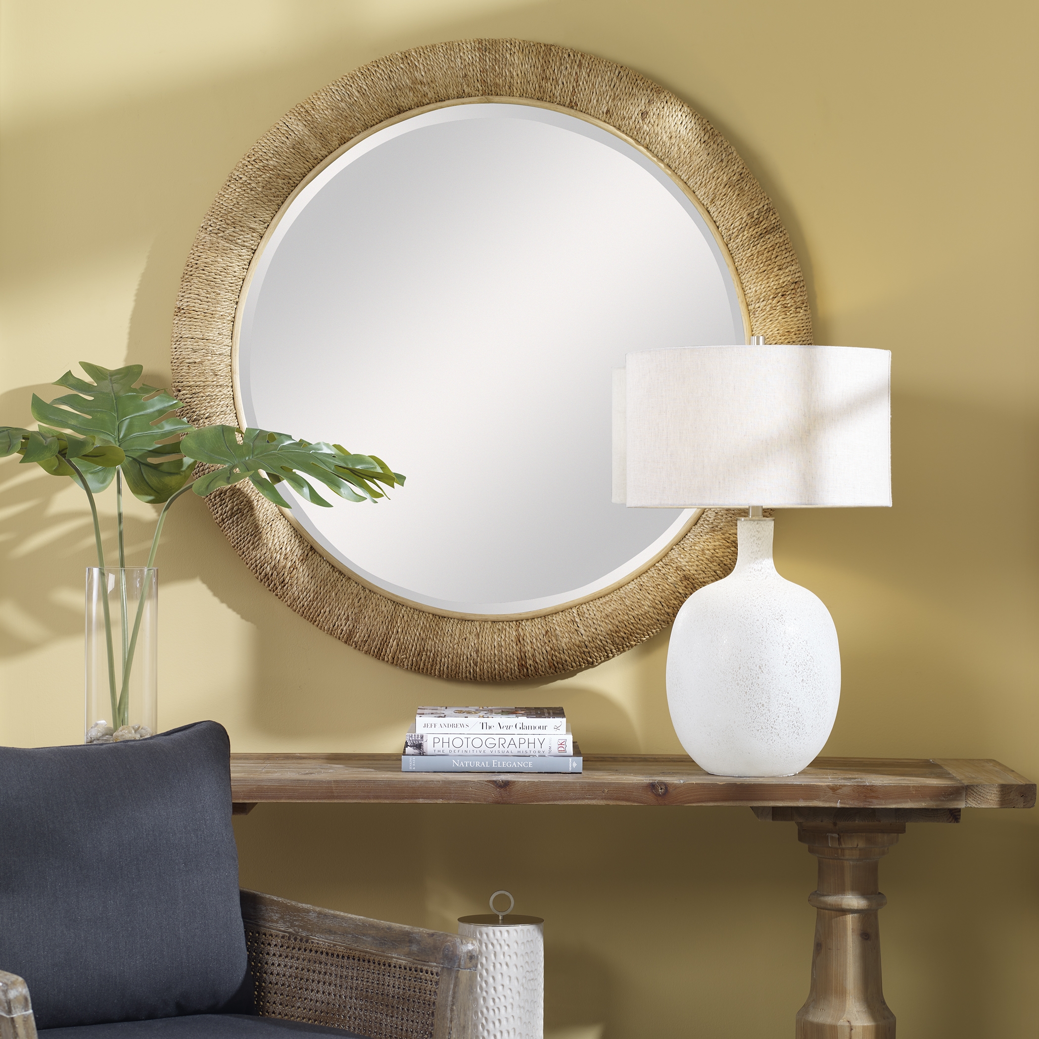 Mariner Natural Round Mirror - Image 1