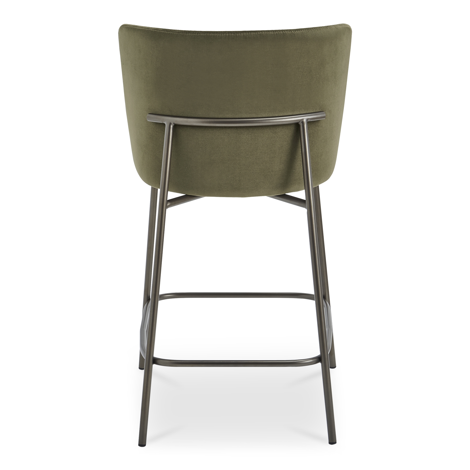 Early Counter Stool Faux Green Mohair - Image 3