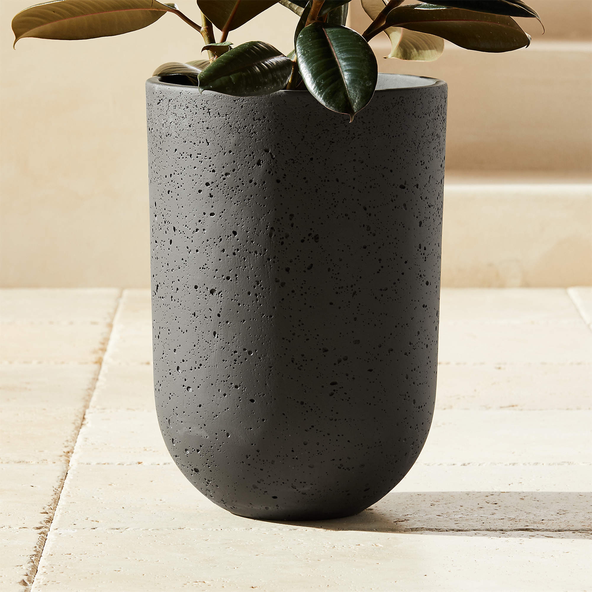 Seminyak Black Cement Indoor/Outdoor Planter Large - Image 3