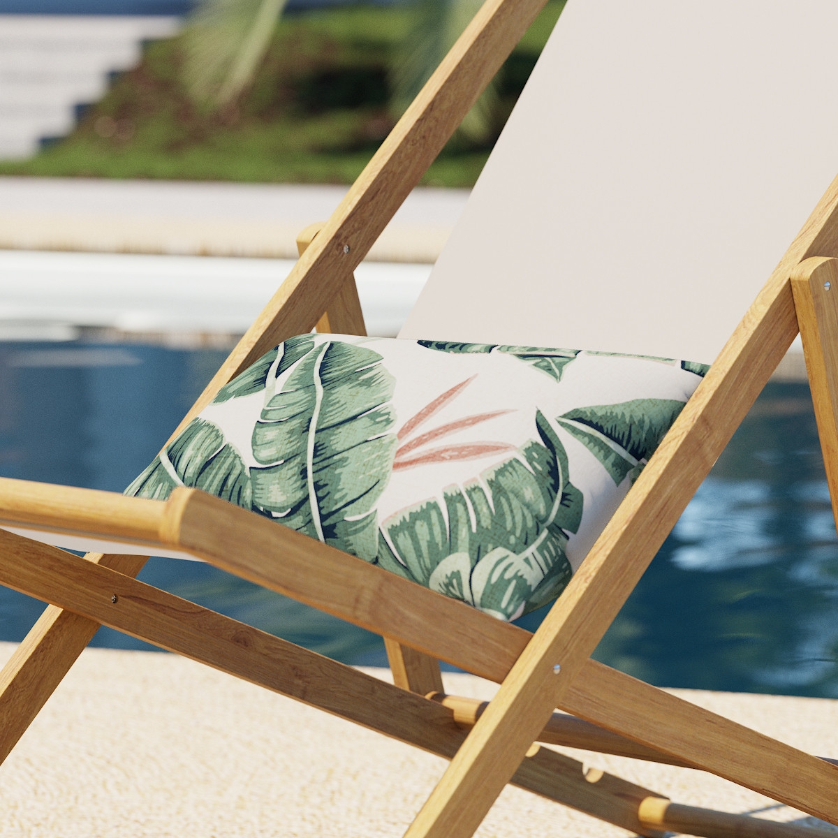 Outdoor 14" x 20" Lumbar Pillow, Banana Palm, 14" x 20" - Image 1