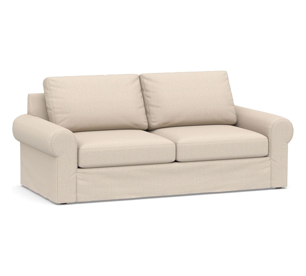 Big Sur Roll Arm Slipcovered Sofa 84", Down Blend Wrapped Cushions, Performance Everydaylinen(TM) Oatmeal - Image 0