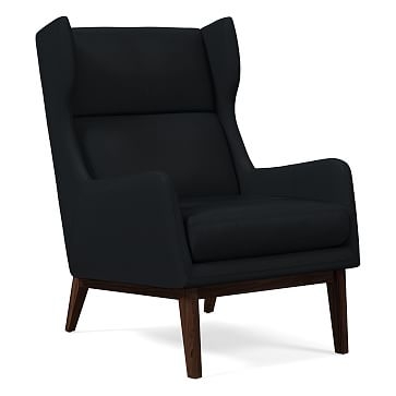 Ryder Chair, Poly, Sierra Leather, Licorice, Dark Walnut - Image 0