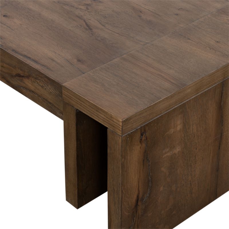 Cleave Brown Oak Wood 60" Rectangular Coffee Table - Image 5