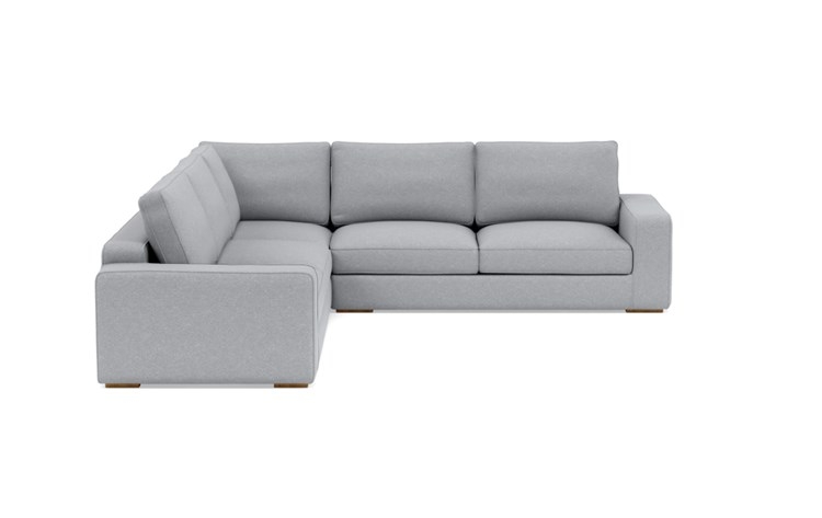 Ainsley Corner Sectional with Grey Gris Fabric, standard down blend cushions, and Natural Oak legs - Image 2
