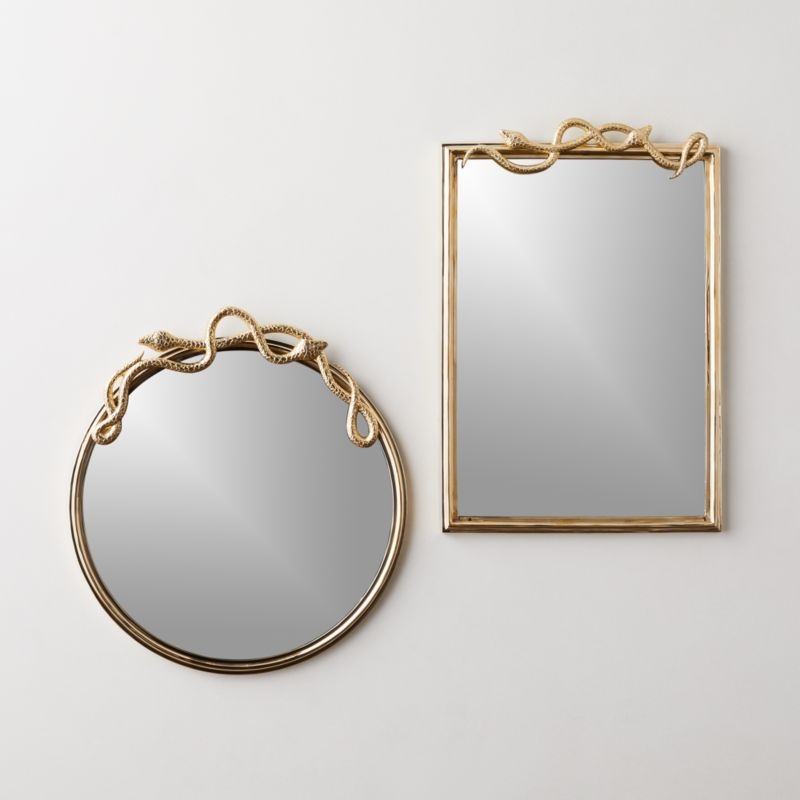 Viper Round Polished Brass Mirror 24" - Image 3