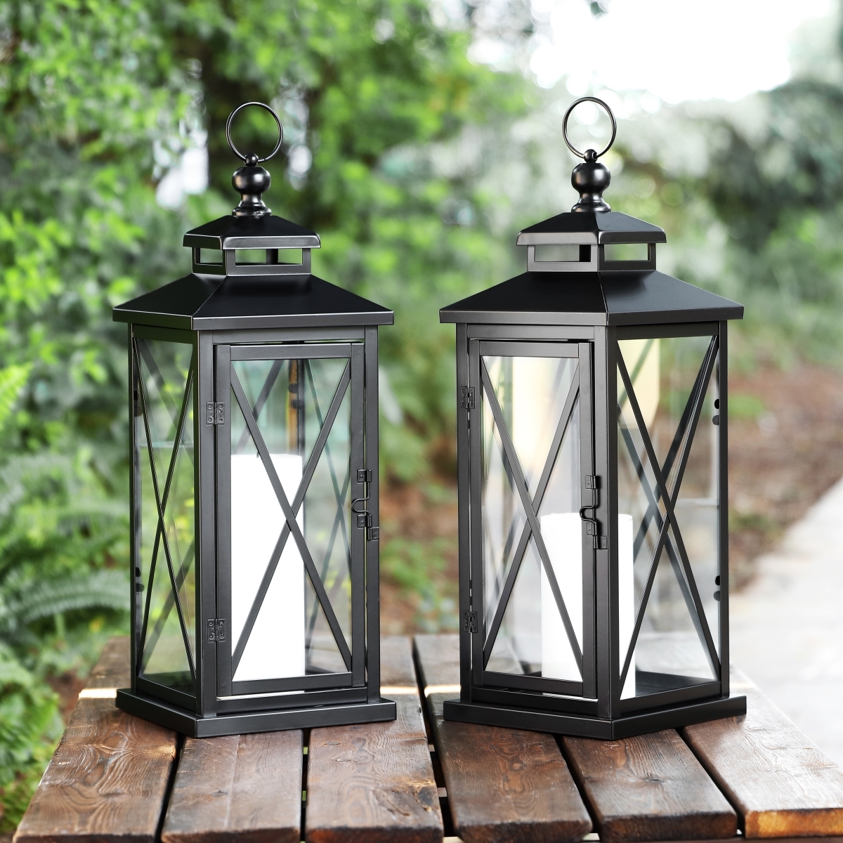 Lirio 20.5" Outdoor Lantern - Black - Safavieh - Image 0