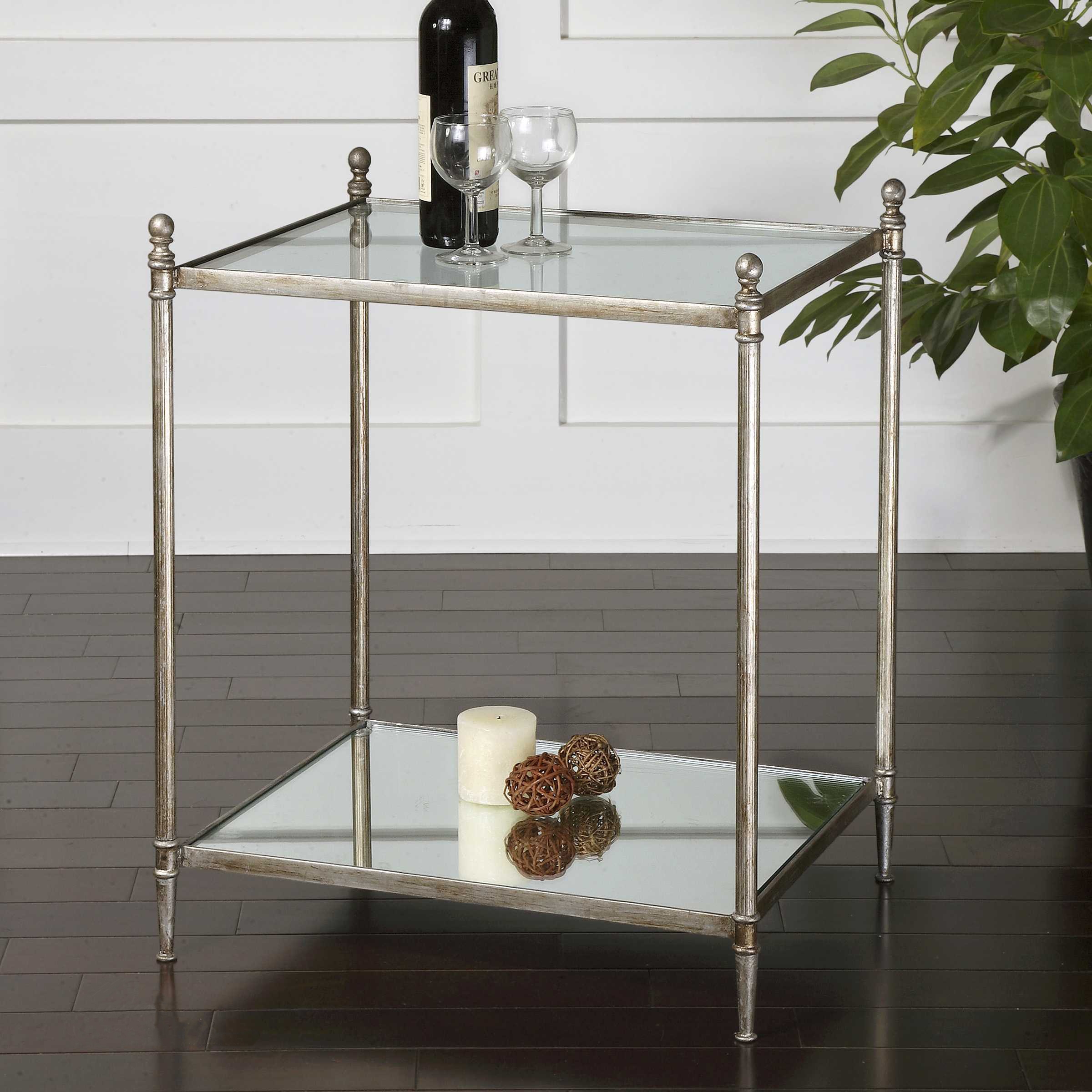 Gannon Mirrored Glass End Table - Image 1