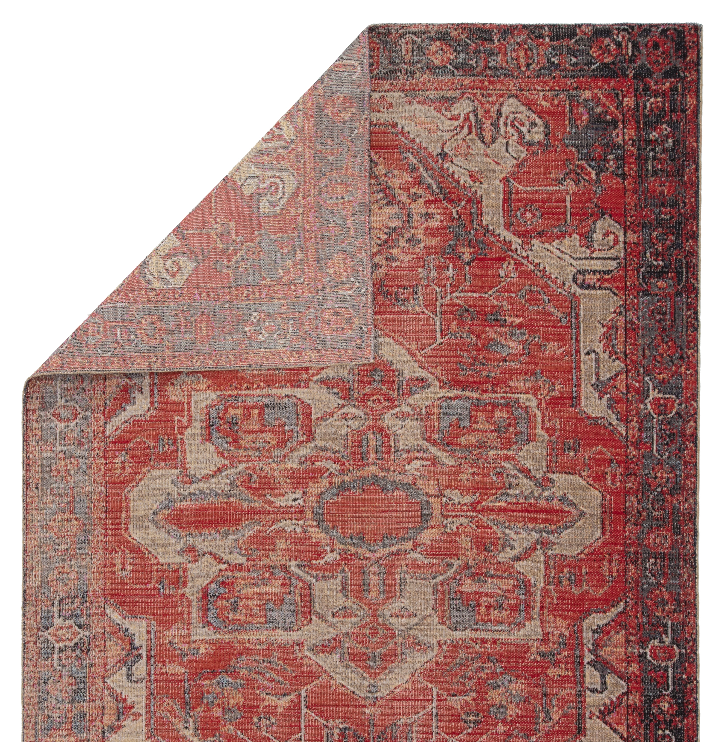 Leighton Indoor/ Outdoor Medallion Red/ Blue Area Rug (5X7'6") - Image 2