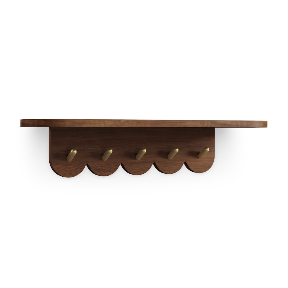 Shelly 24.5" Shelf and Coat Rack - Black and Walnut - Image 0