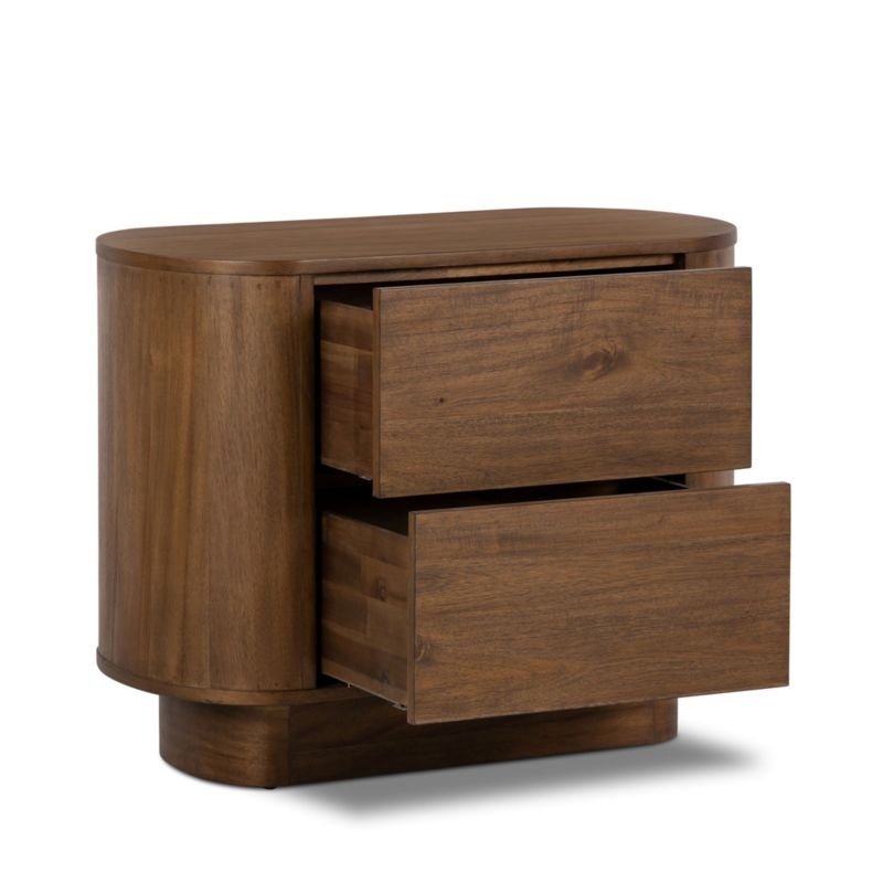 Panos 32" Curved Acacia Wood Nightstand - Image 7