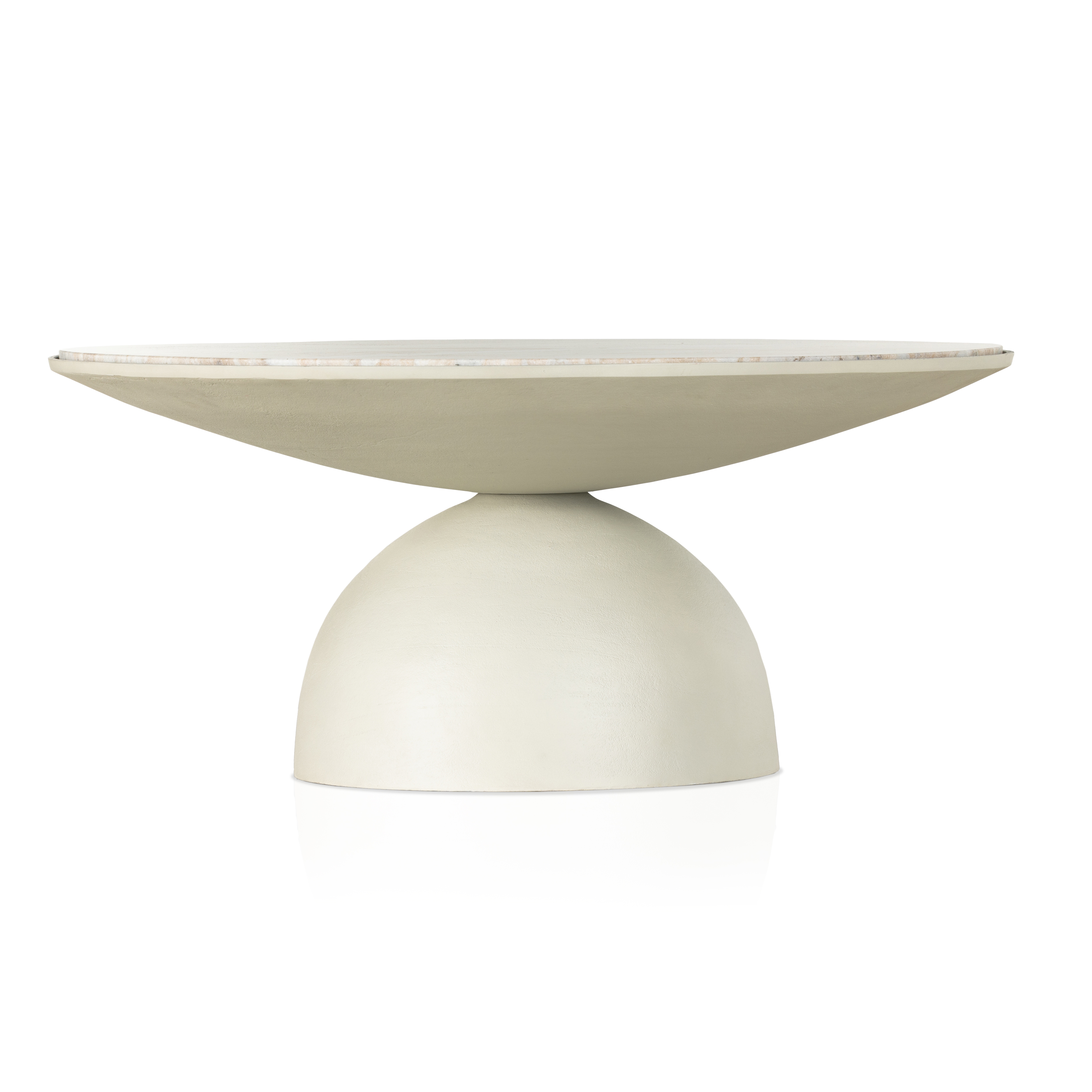 Corbett Coffee Table-Textured Matte Wht - Image 2