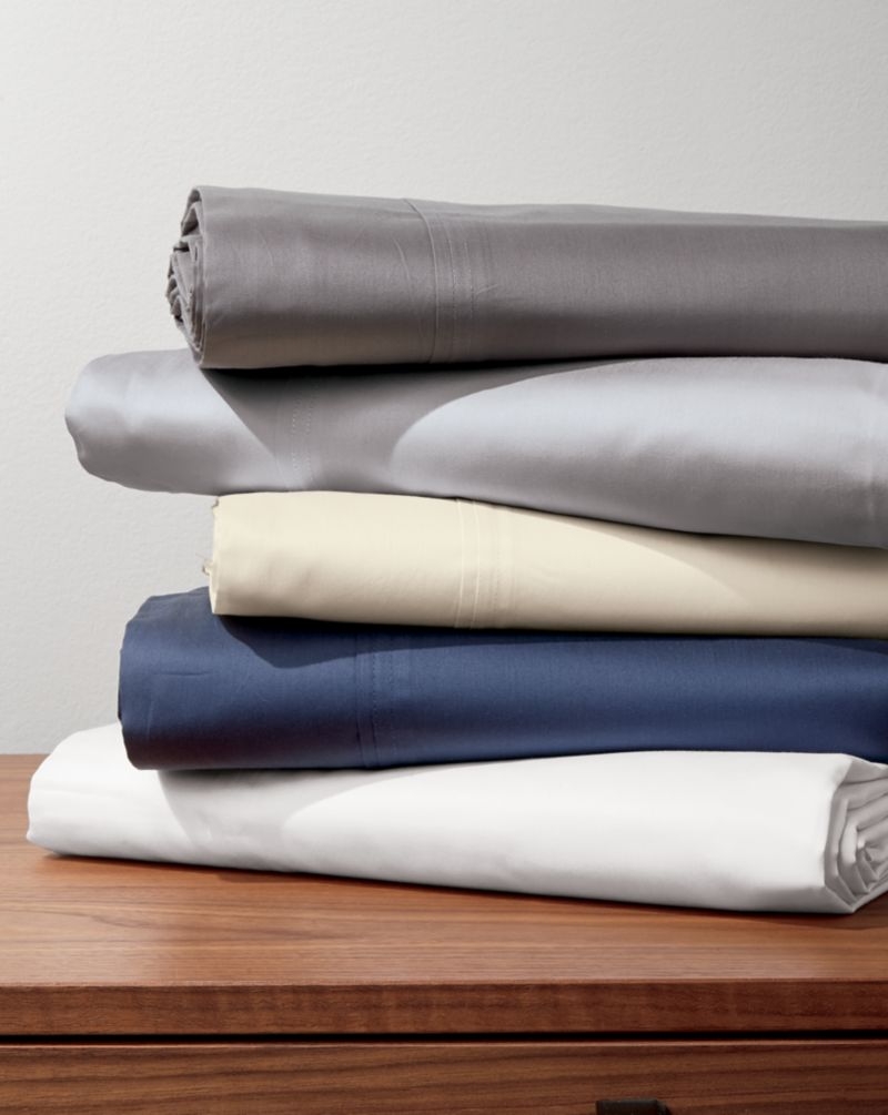 Favorite Organic Cotton Sateen Blue California King Bed Sheet Set - Image 1