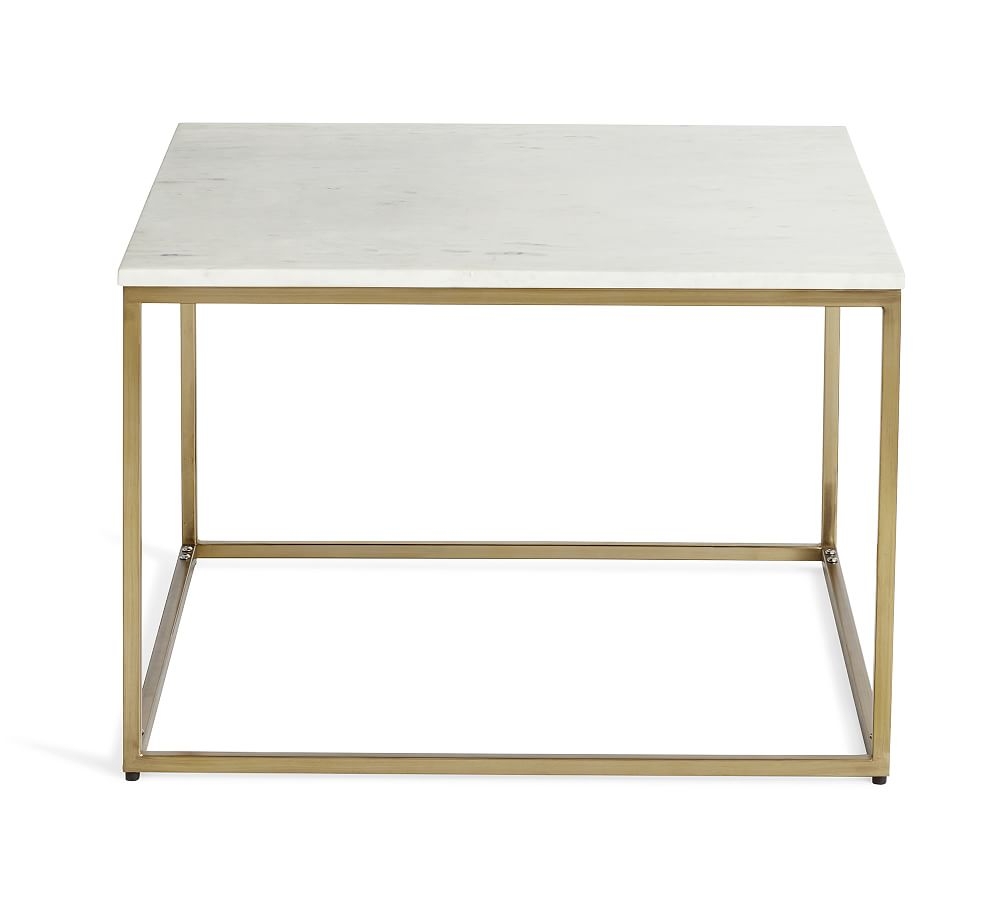 Delaney Marble Bunching Table, Brass - Image 0