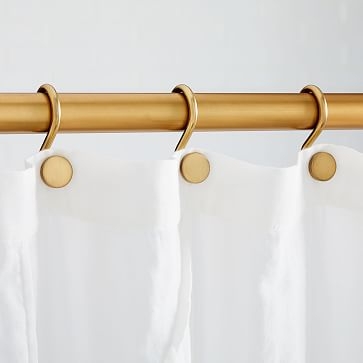 Shower Curtain Rings, Antique Brass, Set of 12 - Image 1