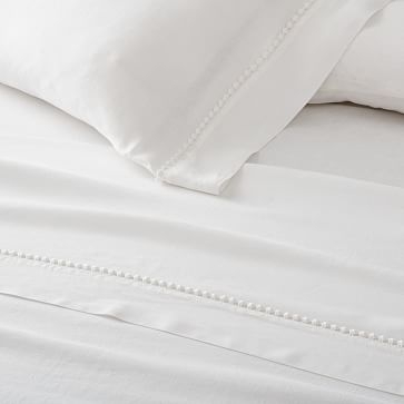 European Flax Linen Pom Pom Sheet Set, Standard Pillowcase Set, Terracotta Melange - Image 3