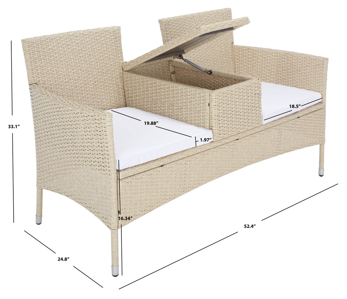 Viora Loveseat - Beige / White - Safavieh - Image 9