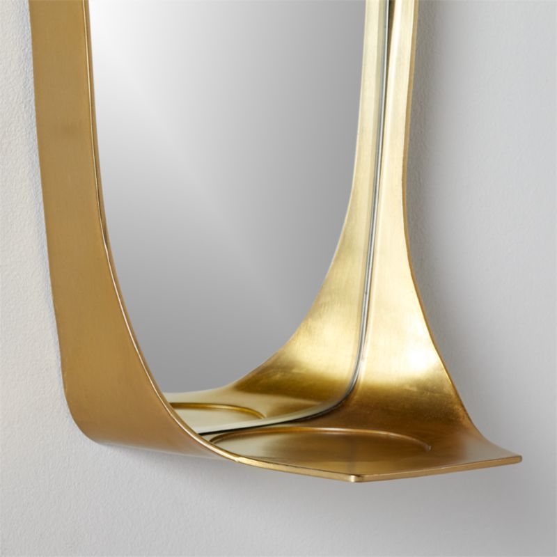 Fling Mirrored Brass Wall Sconce Pillar Candle Holder - Image 3