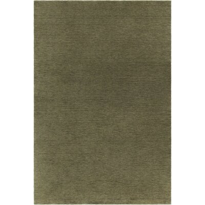 Kai-Chi Textured Contemporary Wool Green Area Rug - Image 0