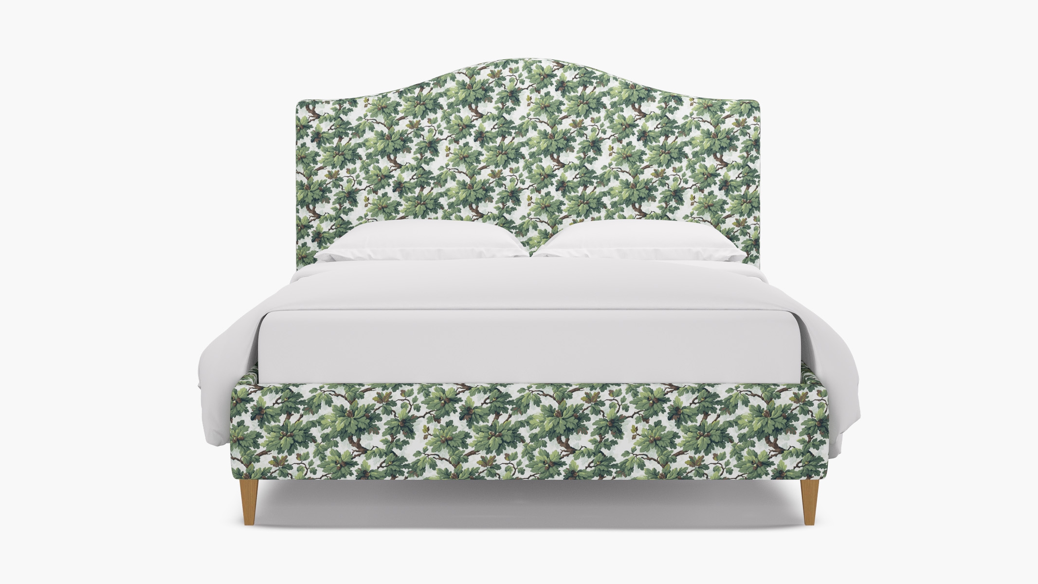 Camelback Bed, Vert Woodland, Natural Square Tapered Leg, Twin - Image 0