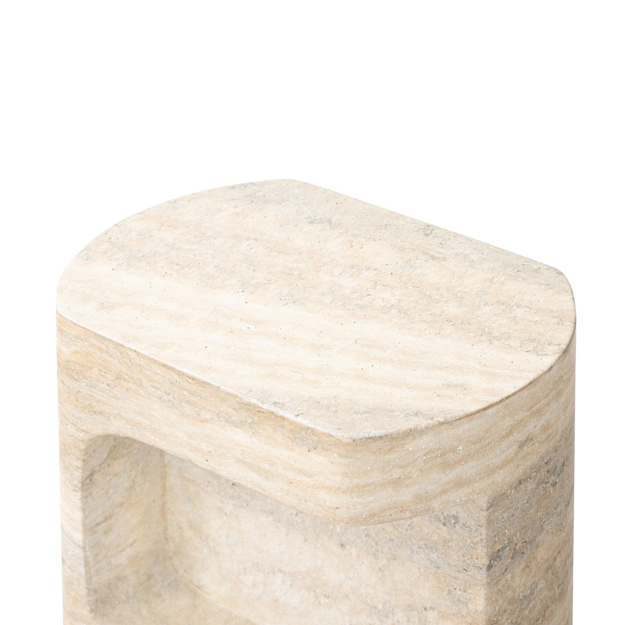 Clementine End Table - Textured Sandy Grey - Image 1