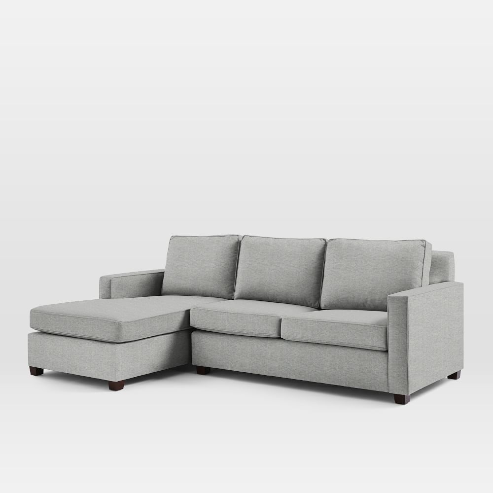 Henry 101" Left Multi Seat 2-Piece Chaise Sectional, Deco Weave, Pearl Gray, Chocolate - Image 0