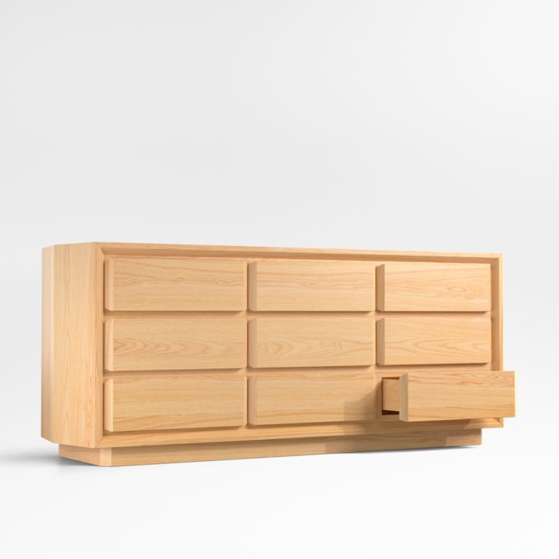 Gather 72" Natural Oak Wood 9-Drawer Dresser - Image 2