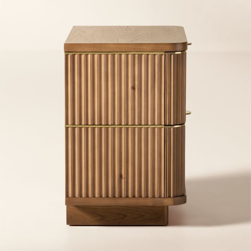 Davison 24" Fluted Oak 2-Drawer Nightstand - Image 3