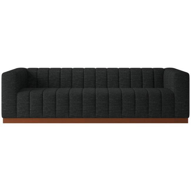 Forte 101"Curious Ebony Sofa with Walnut Base - Image 0