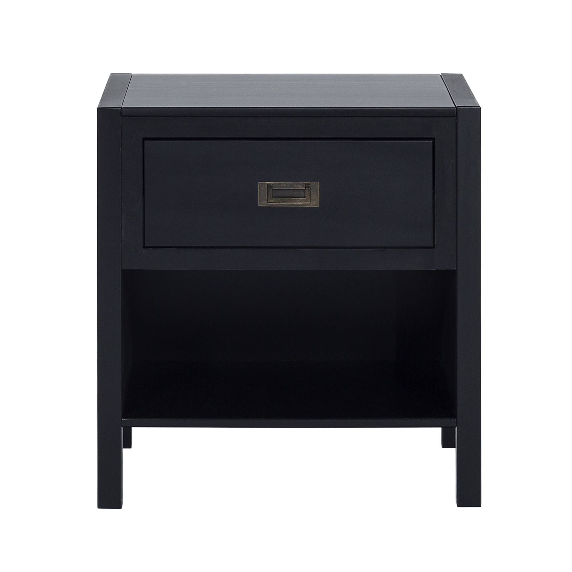 Lydia 1 Drawer Classic Solid Wood Nightstand - Black - Image 2