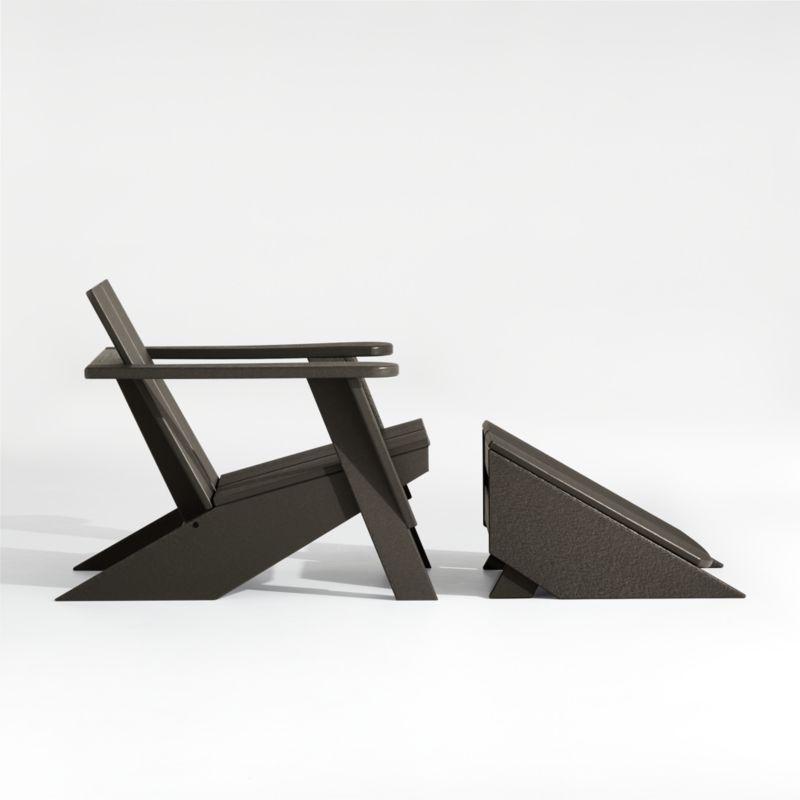 Paso Black Outdoor Adirondack Chair Ottoman by POLYWOOD® - Image 3