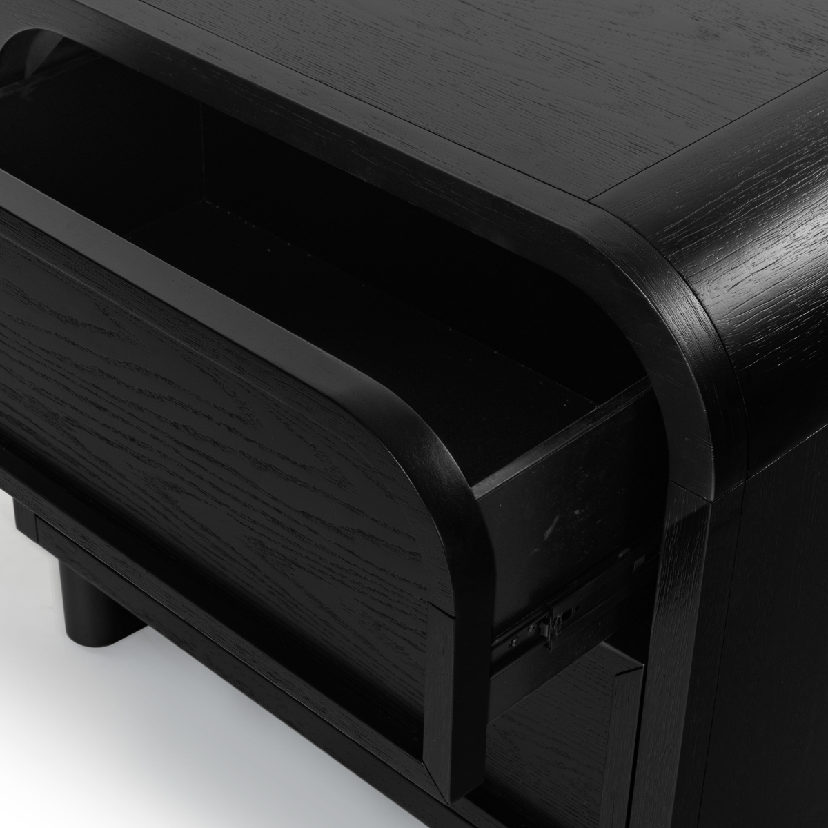 Dinah 2 Drawer Wood Nightstand - Black - Image 2