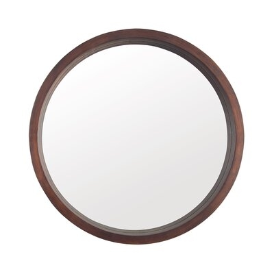 30" Wood Frame Circle Mirror - Image 0