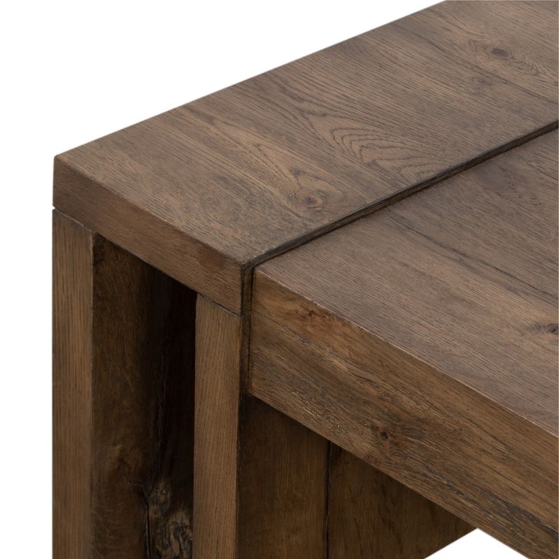 Cleave Brown Oak Wood 60" Rectangular Coffee Table - Image 3