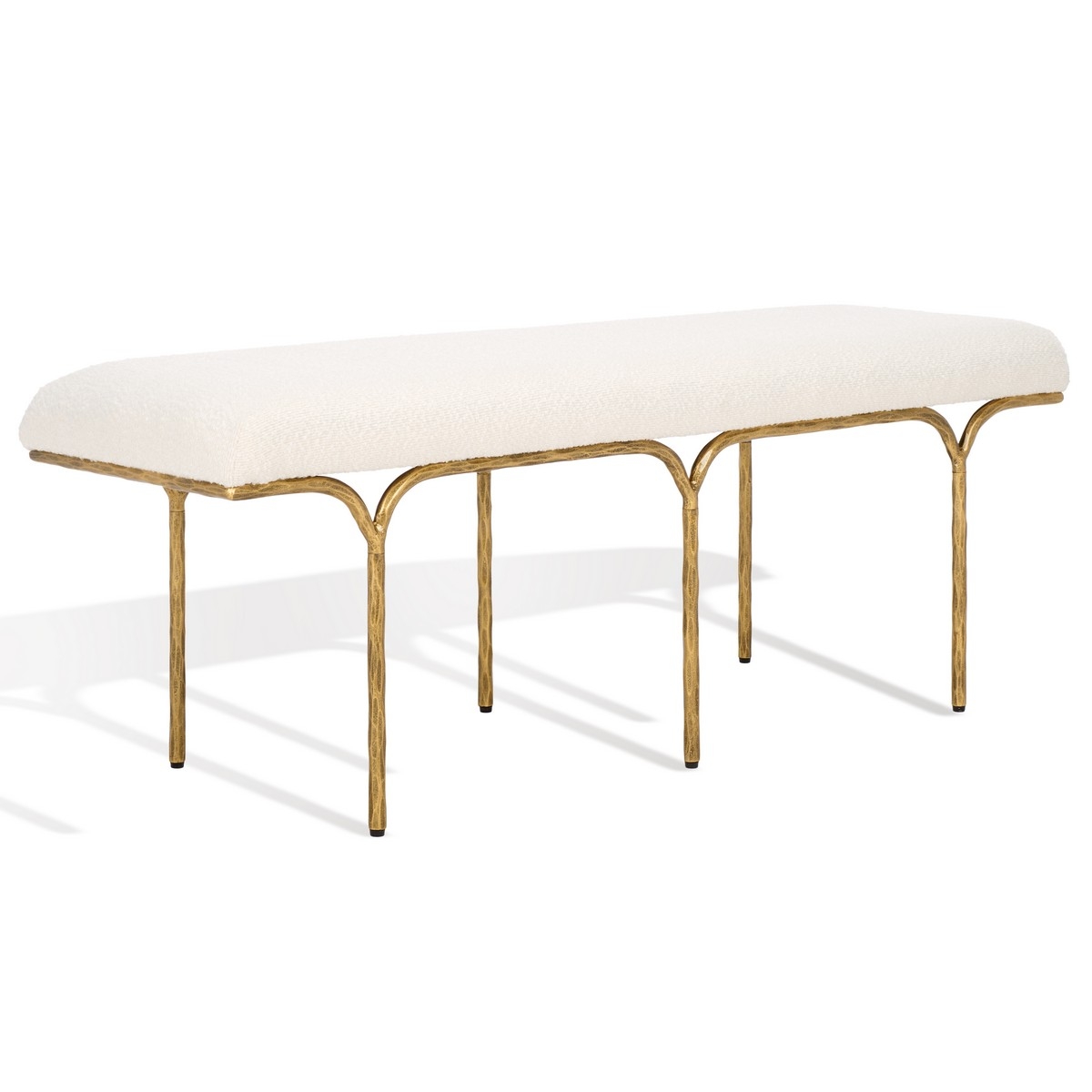 Marvin Boucle 48" Bench - Ivory / Brass - Image 5