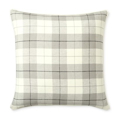 Halden Plaid Pillow Cover, 22" X 22", Grey - Image 0