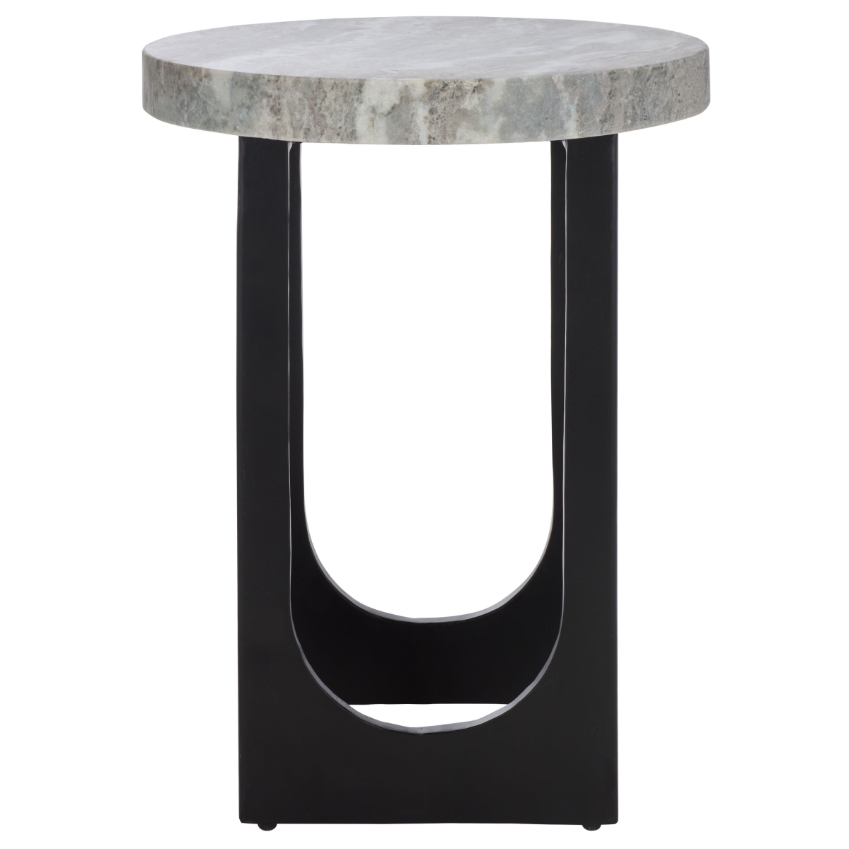 Marasu Marble Side Table - Green Grey / Black - Safavieh - Image 5