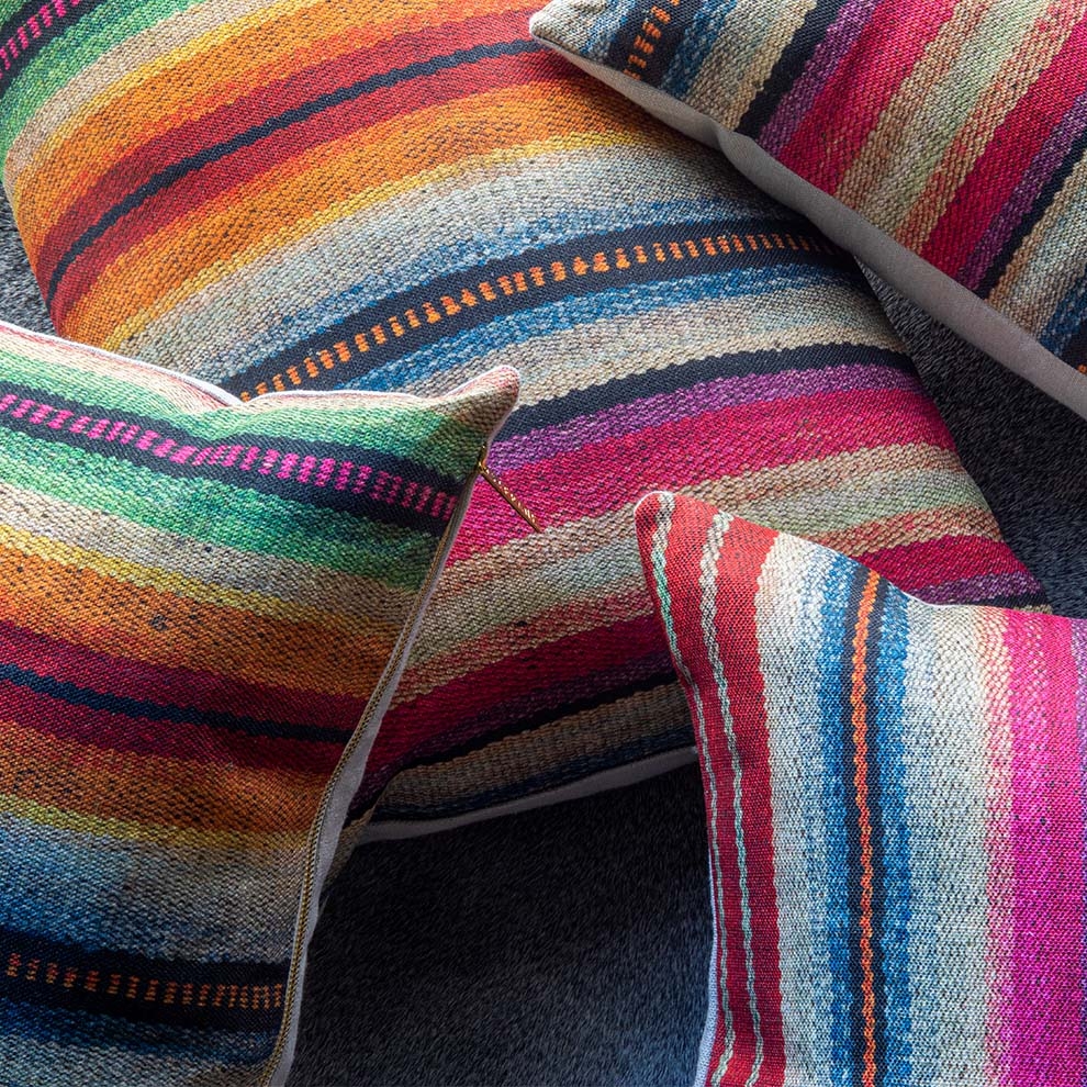 Technicolor Frazada Pillow by St. Frank | 26" W x 16" H | Linen/Wool - Image 2