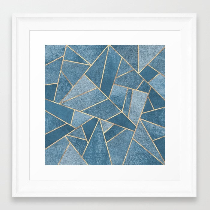 Dusk Blue Stone Framed Art Print by Elisabeth Fredriksson - Scoop White - X-Small 10" x 10"-12x12 - Image 0