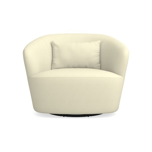 Tate Swivel Armchair, Brushed Canvas, Natural - Image 0