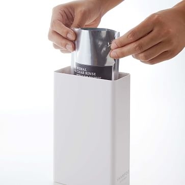 Yamazaki Tower Rectangular Shampoo Dispenser, White - Image 3
