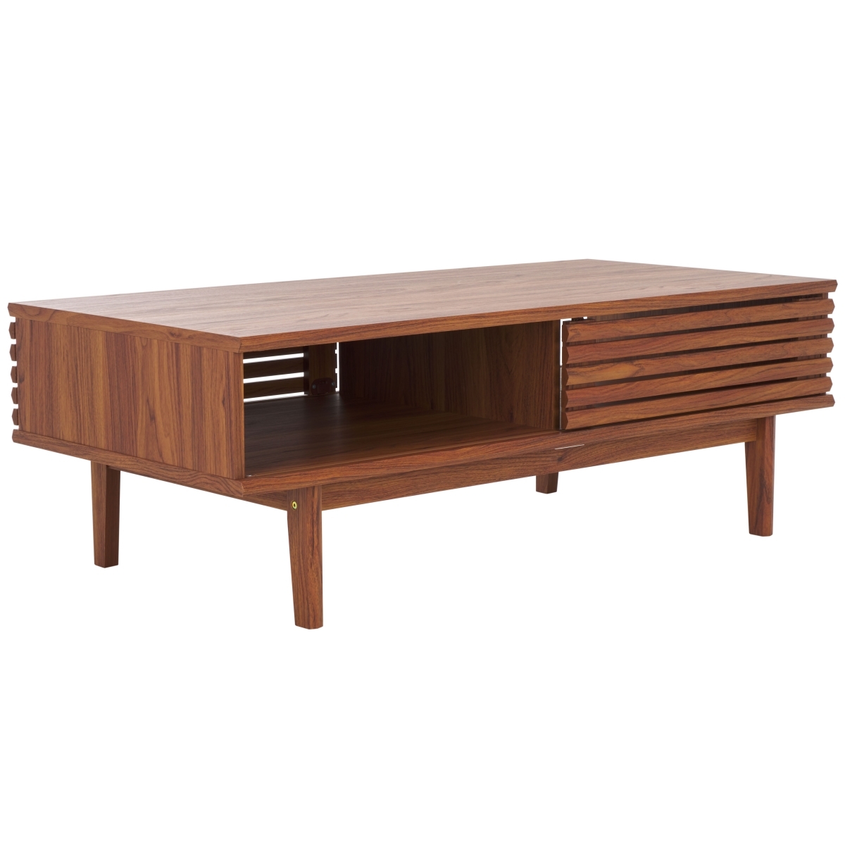 Aricia 2 Door Coffee Table - Walnut - Safavieh - Image 5