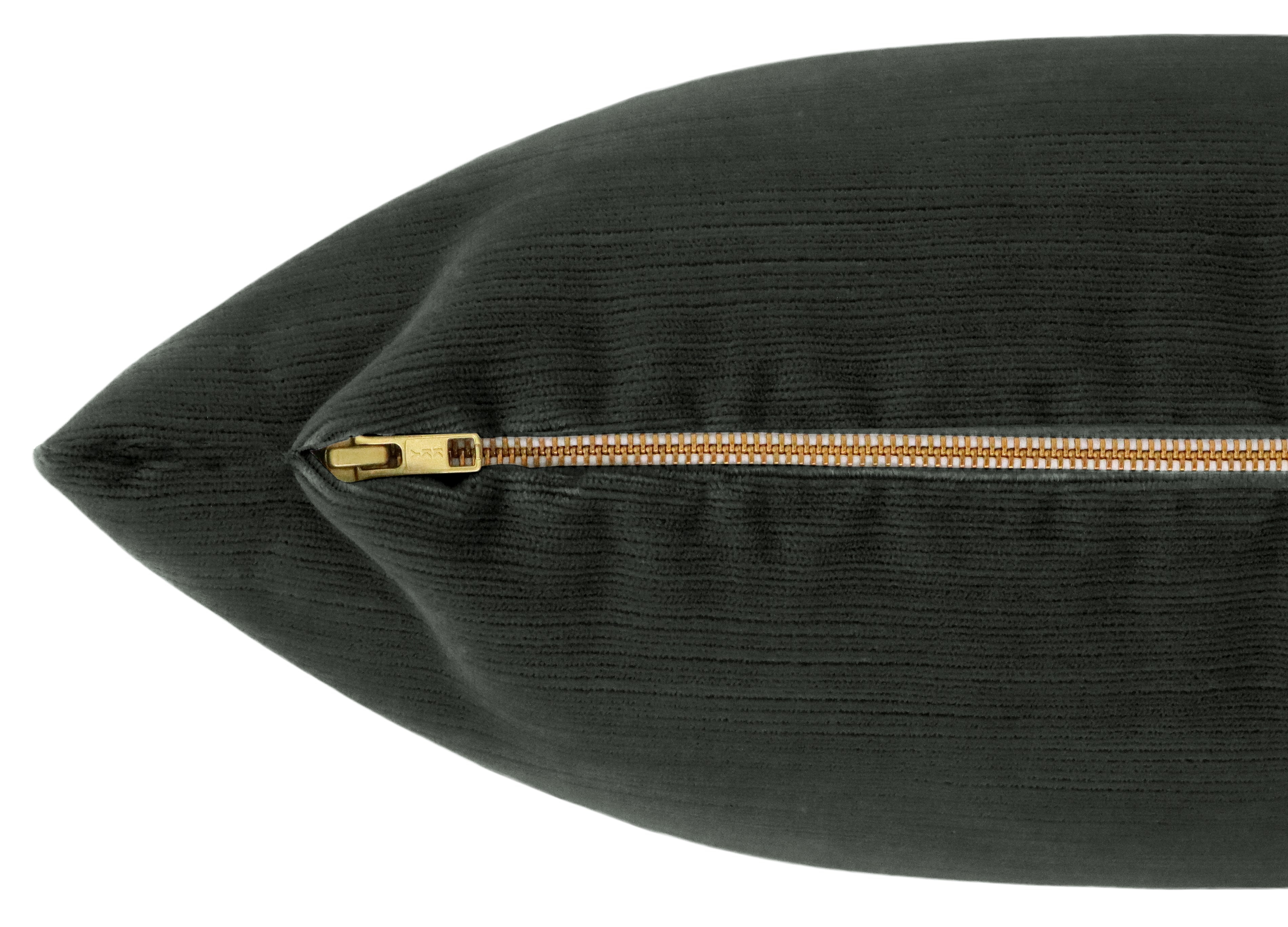 THE XL LUMBAR :: STRIE VELVET // GRAPHITE - BY THE YARD - Image 1