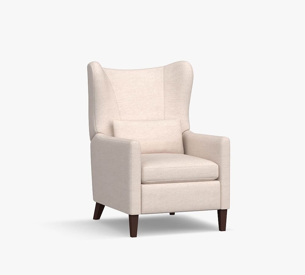 Champlain Square Arm Upholstered Wingback Recliner, Polyester Wrapped Cushions, Performance Heathered Basketweave Dove - Image 0