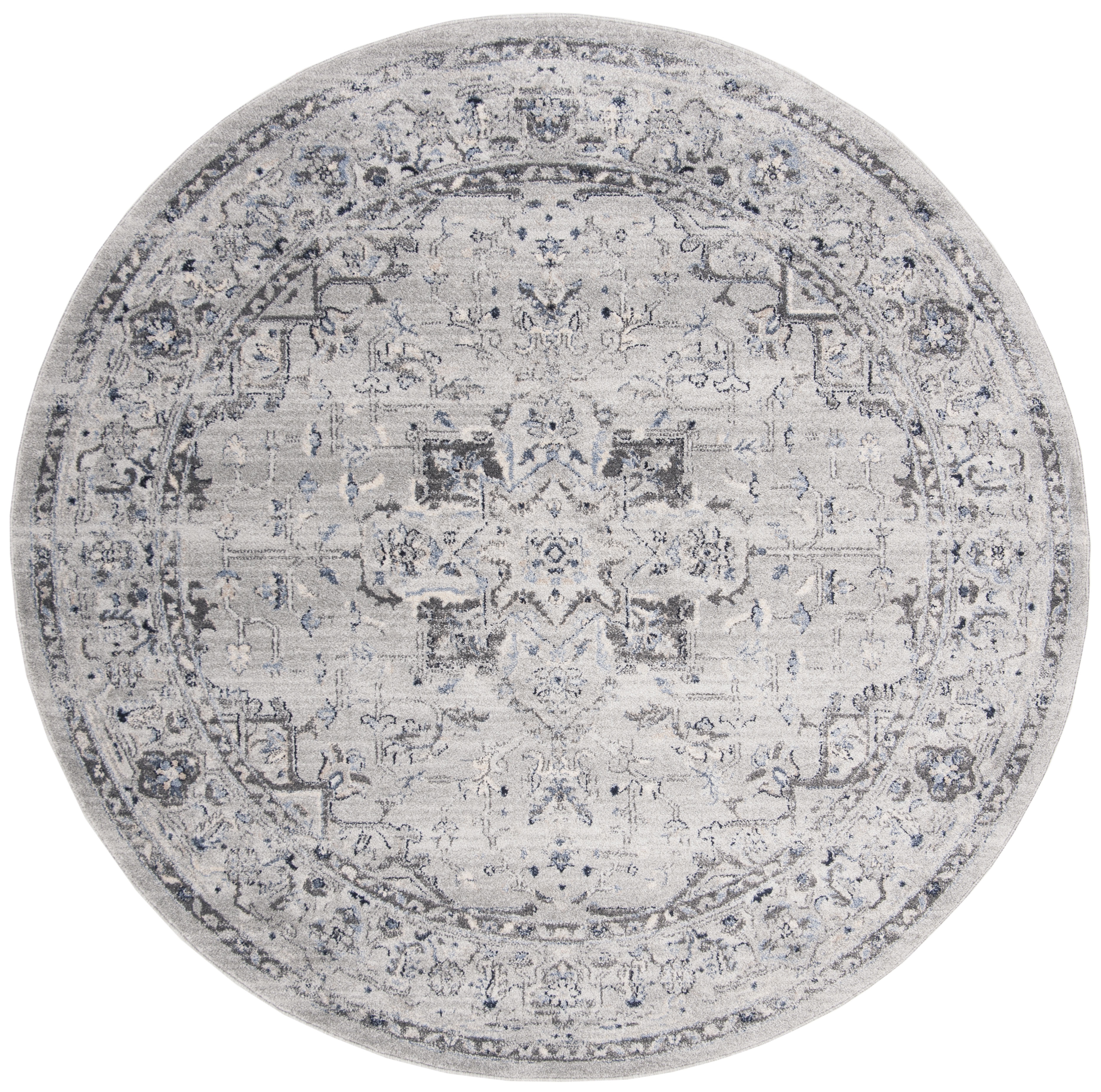 Arlo Home Woven Area Rug, CHL411F, Grey/Dark Grey,  6' 7" X 6' 7" Round - Image 0