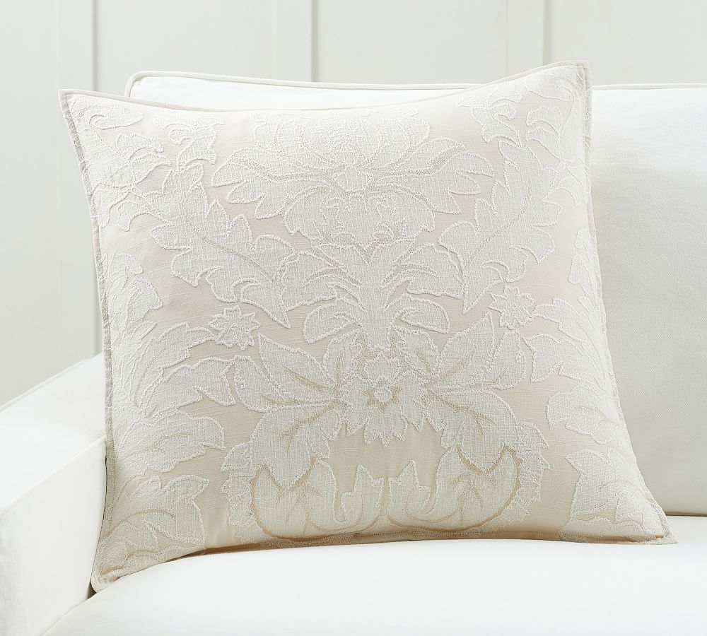 Francesca Hand Embroidered Pillow Cover, 24", Ivory Multi - Image 0