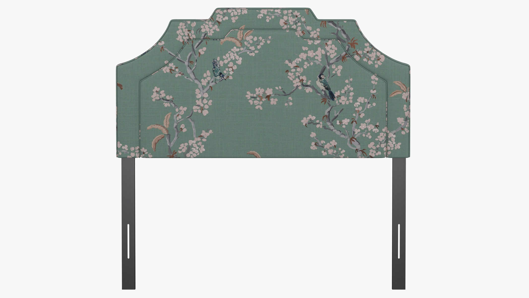 Art Deco Headboard, Mint Cherry Blossom, Full - Image 1