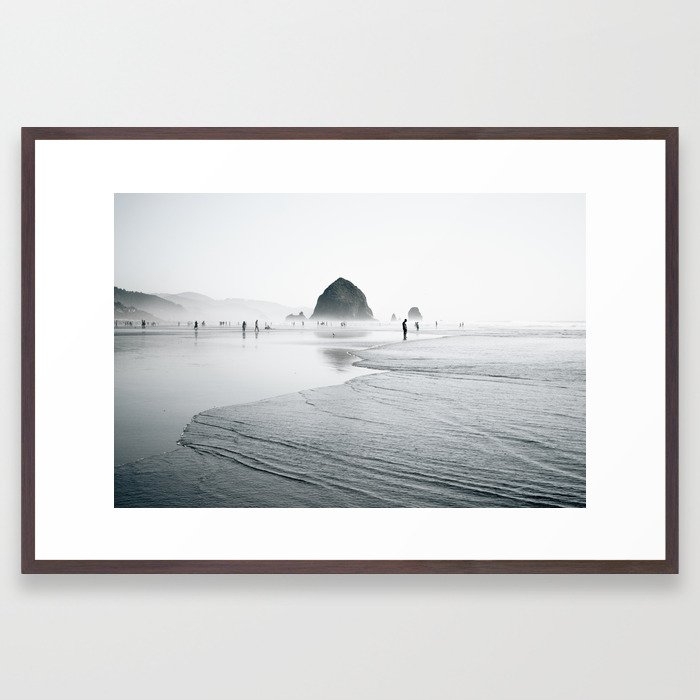 Cannon Beach Framed Art Print by Hannah Kemp - Conservation Walnut - Large 24" x 36"-26x38 - Image 0