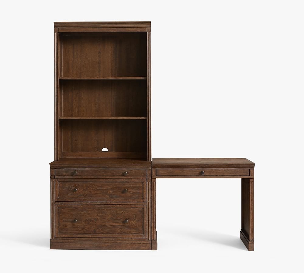Livingston Desk &amp; Bookcase Set, Brown Wash - Image 0