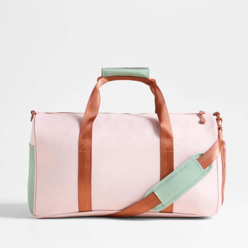 Dreamer Pink and Mint Green Colorblock Kids Duffel Bag - Image 11