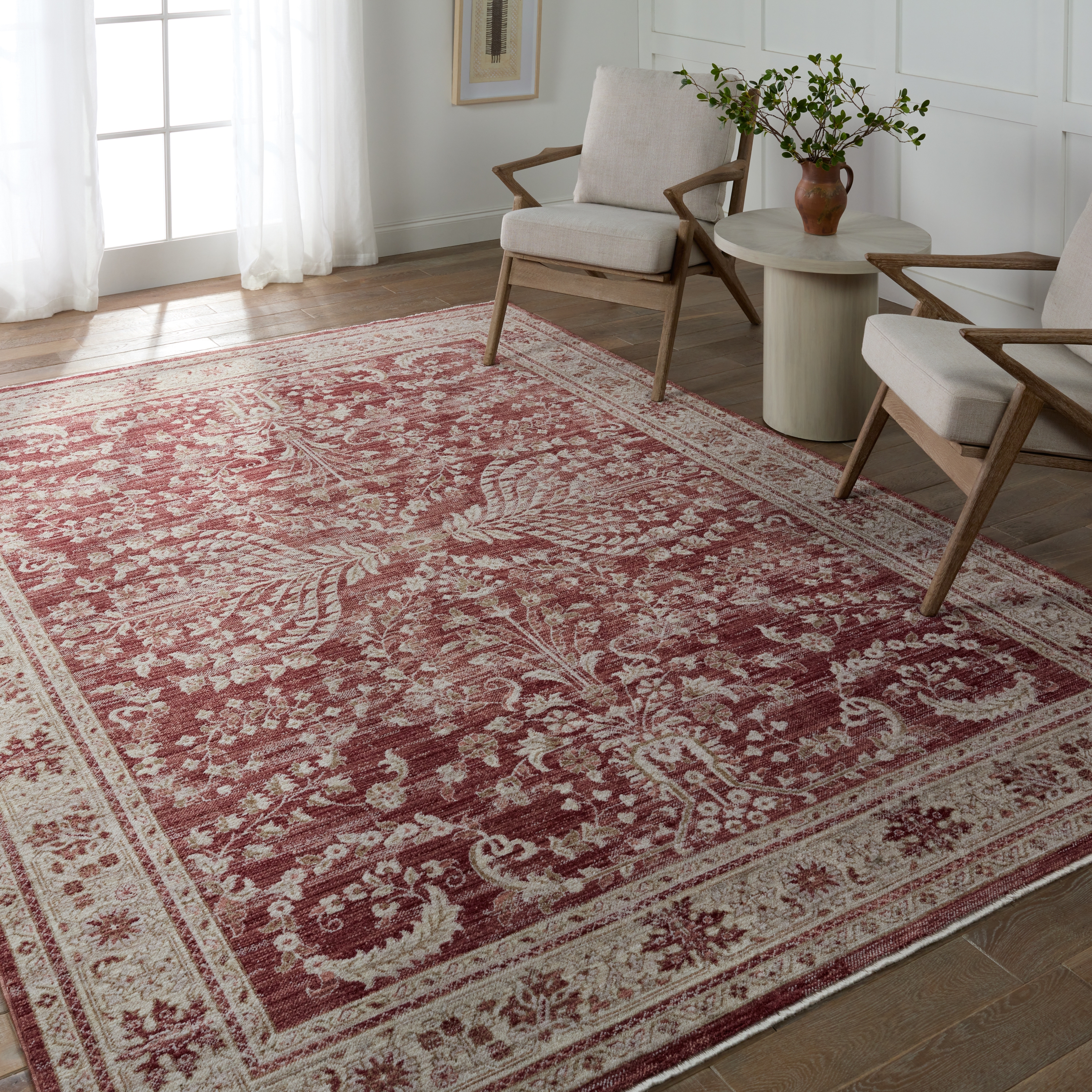 Vibe by Katarina Floral Red/ Light Gray Area Rug (9'6"X12'6") - Image 4